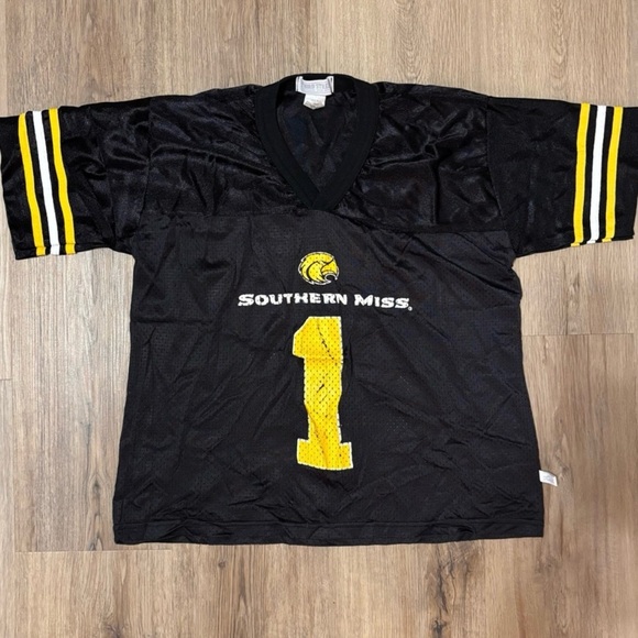 Third Street Other - Vintage Southern Miss Kids Golden Eagles Football Jersey - Black and Yellow